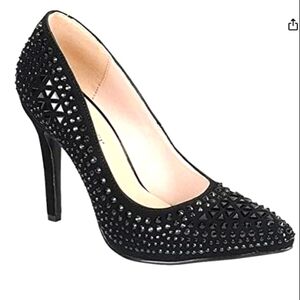 Forever Link Women's Rhinestones Party Heel Pumps Event94 ~ Size 8.5